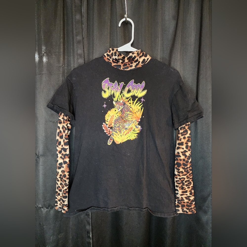 Girls Layered Mock Turtleneck Tshirt